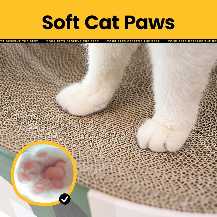 Кігтеточка для котів Conlun 2 в 1: овальна, з мискою та гніздом, з гофрованого картону (43x33x10 см)