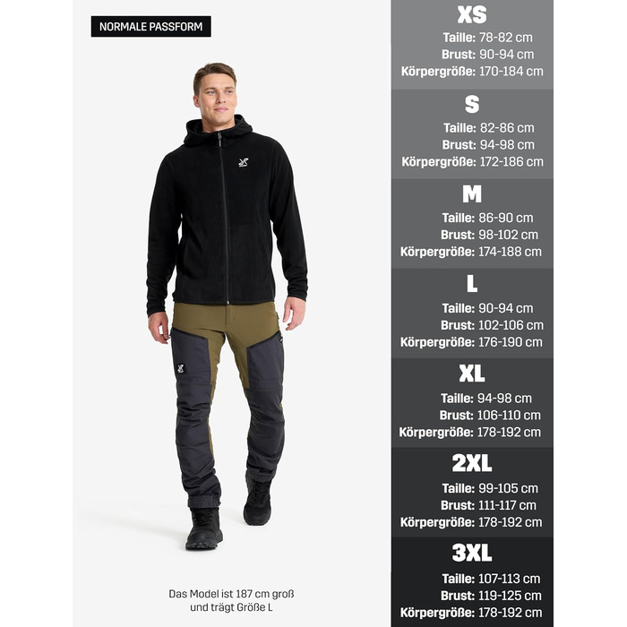 Флісова худі RevolutionRace Hiker для чоловіків, чорний, легка та еластична