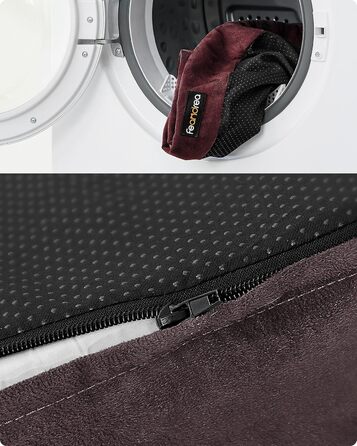Feandrea Orthopedic Dog Bed, Dog Cushion, Dog Basket, Soft Padding, Dog Sofa, Raised Edges, Removable and Washable Cover, 91 x 71 x 20 cm, Non-Slip Bottom, PGW076G01 (L 120 x W 85 x H 20 cm, Berry Red)
