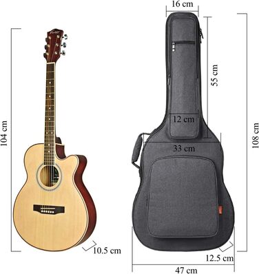 Чохол для гітари Cahaya Gig Bag сірого кольору, водонепроникний, 18 мм