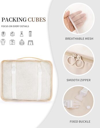 Органайзери для валізи, дорожні аксесуари, водонепроникні сумки-органайзери, 10 шт. Бежевий