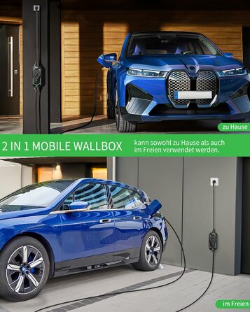 Зарядний пристрій для електромобілів Wallbox 11 кВт Type 2, кабель CEE 6.2м, регульована потужність, таймер - Tesla Model Y/3, ID.3, i4, EQB, e-tron