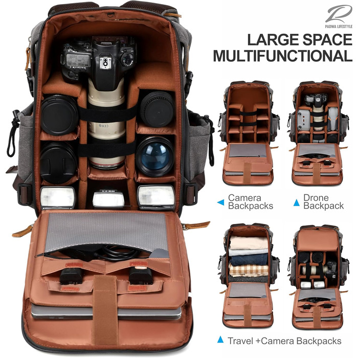 Рюкзак для фотокамери Padwa Lifestyle з водовідштовхуваного канвасу, 16