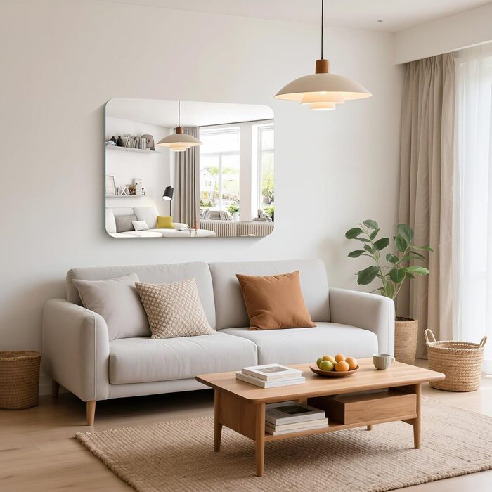 Дзеркало настінне прямокутне без рами 75x90 см для ванної, спальні, вітальні