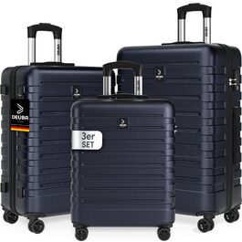 Набір дорожніх валіз Deuba TRAVEL з твердим корпусом, 3 предмети, темно-синій