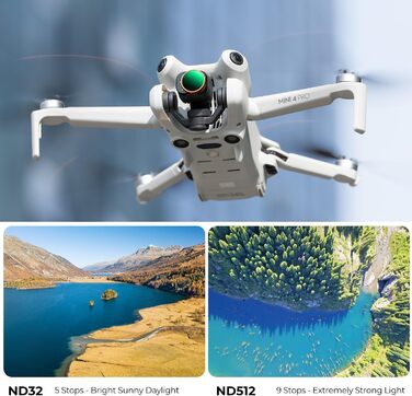 Набір фільтрів K&F Concept Mini 4 Pro: ND, CPL, поляризаційний, 6 шт. Сумісний з DJI Mini 4 Pro, багатошарове покриття, оптичне скло HD, алюміній