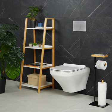 Relaxdays Toilet Paper Holder with Shelf