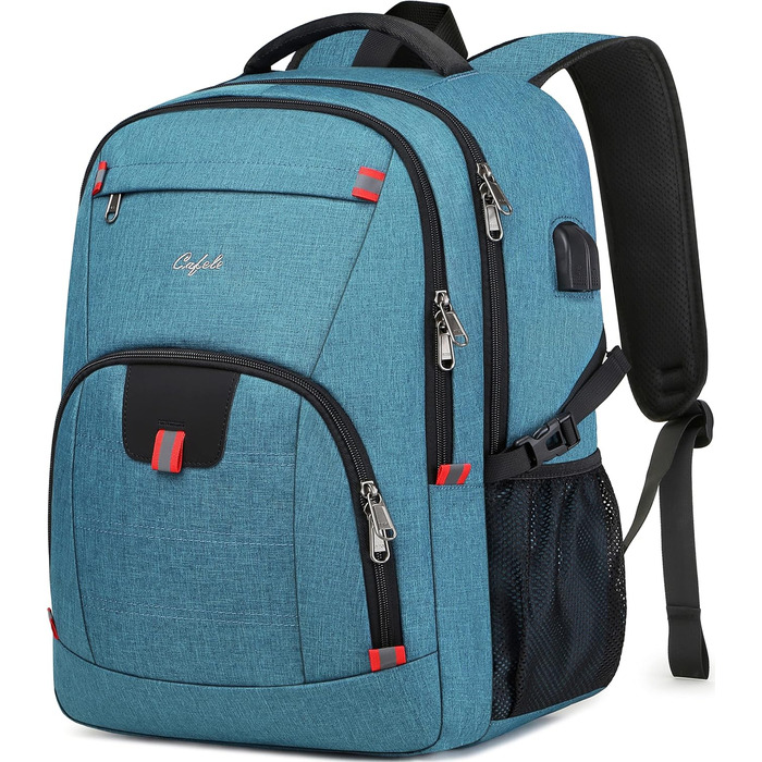 Рюкзак Cafele з RFID захистом та USB зарядкою для ноутбука, 17.3 дюйми, синій