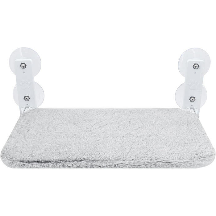 Кріплення для кота на вікно, гамак з 4 присосками, міцний каркас, дихаюча сітка (Сірий, 45 x 30 см)