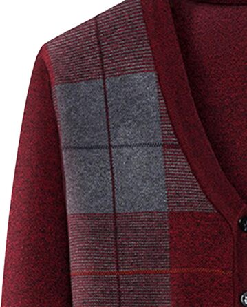 Кардиган чоловічий Аргуайл, в'язаний, з ґудзиками, з кишенями, червоний, суміш вовни