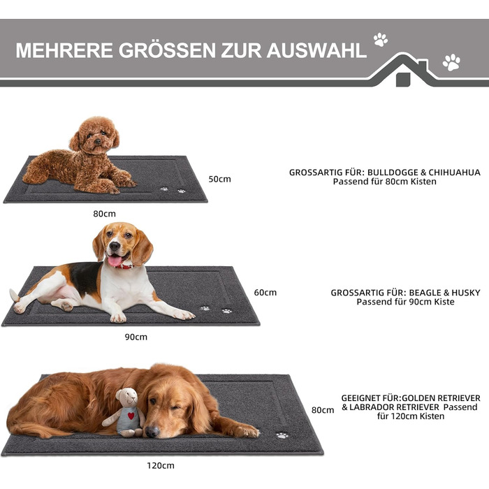 Килимок для дому BEQHAUSE 80x120 см, сірий - для входу, коридору, передні/задні двері, миється