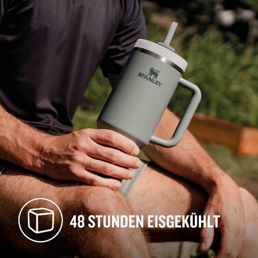 Термокружка Stanley Quencher H2.0 Flowstate 1.2L з трубочкою - 11 годин холоду, 48 годин з льодом, BPA Free, з нержавіючої сталі, Shale