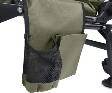 Крісло розкладне CampFeuer Angelstuhl мохово-зелений/чорний, регульоване по висоті, для кемпінгу, риболовлі та подорожей