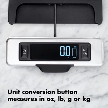 Кухонні ваги OXO Good Grips 5 кг з нержавіючої сталі: висувне дисплеї для читання без відблисків, точні електронні ваги для кухні