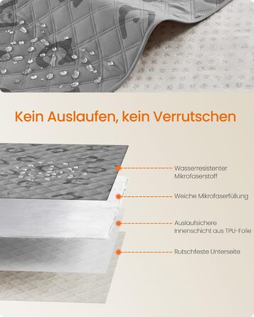 Водонепроникна собача ковдра Feandrea, 178 x 76 см, захист для авто та диванів, машинне прання, антиковзаюча, стегане покриття, сірий PPB025G01 (S 135x76 см)