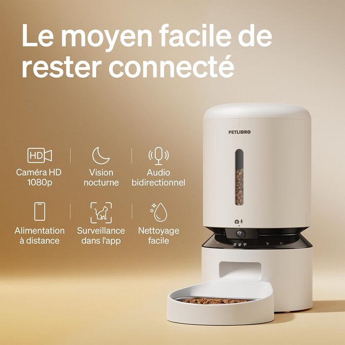 Автоматичний годівниця для котів та собак PETLIBRO 5L з відеоспостереженням 1080P, WiFi, нічним баченням, датчиком низького рівня корму та сигналізацією, 1-10 прийомів