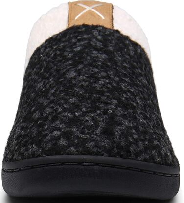 Mishansha Унісекс Теплі Домашні Тапочки з Піною з Пам'яттю для Будинку та На Зіт, Розміри 36-47, Чорний Онікс, 44/45 EU
