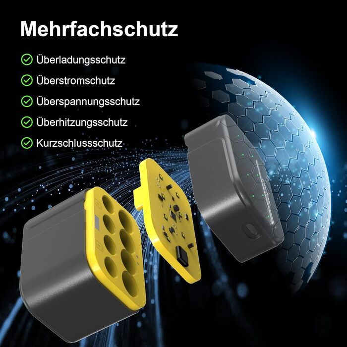 SURFOU Акумулятори Li-Ion 4xAA + 4xAAA з зарядним пристроєм, 1300 мАг, 1600+ циклів, 4xAA 3700мАг, 4xAAA 1300мАг