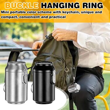 2 Piece Portable Ashtrays for On the Go: 5.8 * 4cm Odor-Proof Ashtrays with Lid and Keychain, Mobile Portable Ashtray Travel Ashtray for Outdoors Camping (Black+Gray)