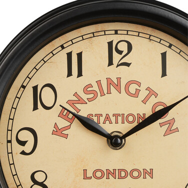 Relaxdays Double-Sided Train Station Clock in Black