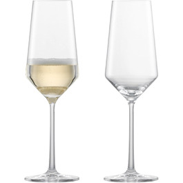Schott Zwiesel 0026.112941 Tritan Crystal Glass Stemware Pure Collection Champagne Flute with Bubbly Spout, 200 ml, 2 Pieces, Transparent