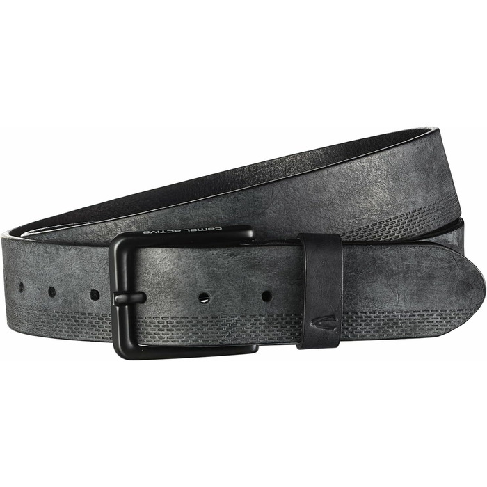 Чоловічий шкіряний ремінь Camel Active з нубуку, чорний, XXL