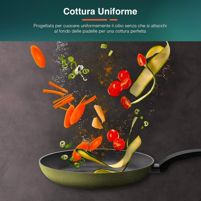 Набір антипригарних сковорідок Avilia (4 шт., 16-28 см) з покриттям AM Salus Hard System, ізольовані ручки, Made in Italy