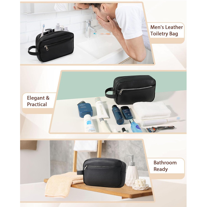 Чоловіча/Жіноча дорожня косметичка, валізка, сумка для туалетних аксесуарів 24x14x7 см (Чорний)