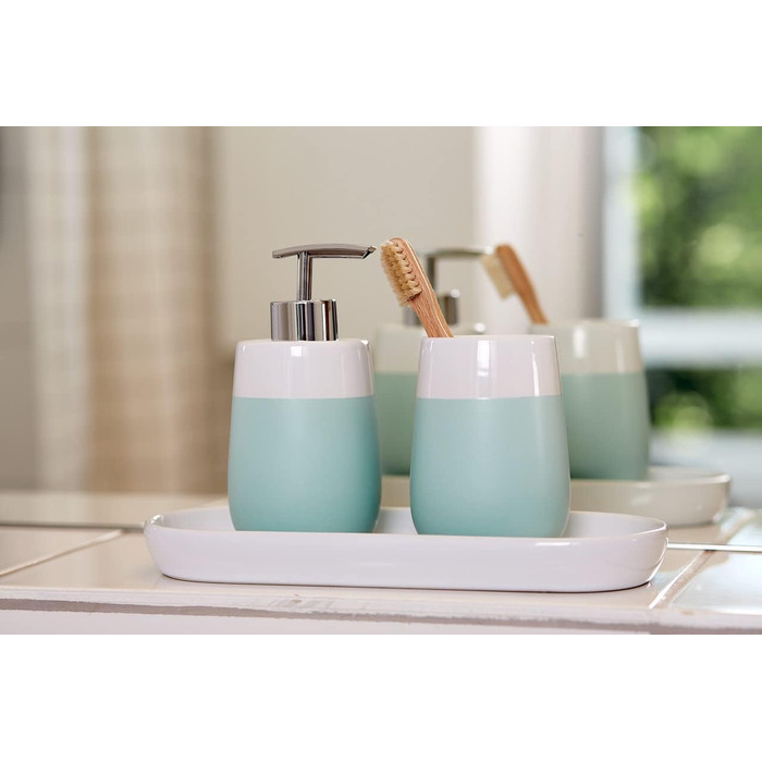 Дозатор для мила WENKO Malta, керамічний, 290 мл, білий (м'ятний/білий)