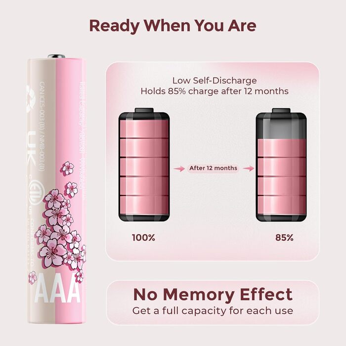 Імуто Акумулятори Li-Ion AA, 8 шт. з зарядним пристроєм, 2500 мWh, висока ємність, 1.5V, 1600+ циклів, низький саморозряд