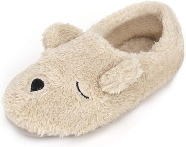 Тапочки плюшеві для дому FakeFace, пара, з милим ведмедиком, розмір 38/39 EU, бежеві