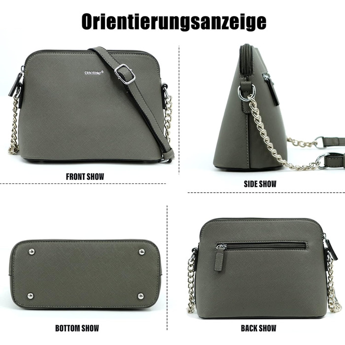 Сумка жіноча TANTOMI через плече: елегантна клатч на ланцюжку сірого кольору для вечірки