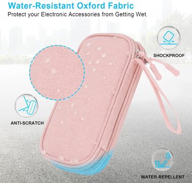 Органайзер для аксесуарів Lacdo: чохол для флешки, кабелів, USB-накопичувачів (рожевий)