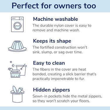 Casper - ліжко для собак, сіре, розмір L, 48 x 66 x 15 см