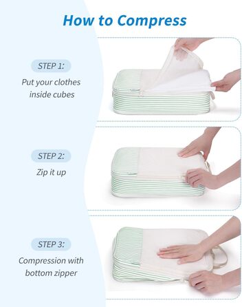 Набір органайзерів для валізи Narwey (6 шт.) - компресійні кубики для подорожей, рюкзаки, валіза, рюкзак, набір для пакування