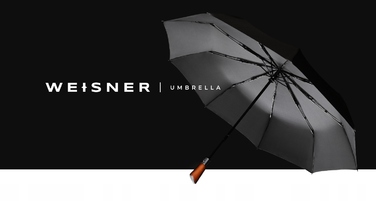 Автоматична складана парасолька Weisner XL з чохлом, чорна