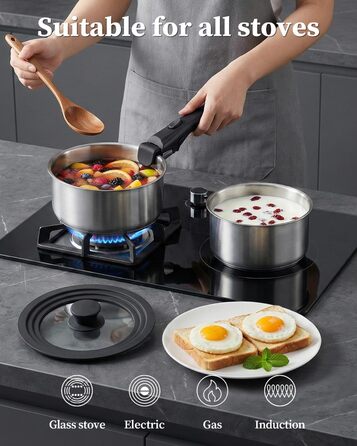 Сковорода з нержавіючої сталі Edelstahl 30 см з кришкою, індукційна, 18/10, для всіх типів плит, до 250°C, швидке нагрівання