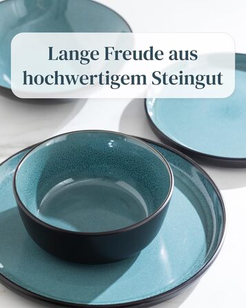 Набір чашок з кераміки Pure Living Ibiza (6 шт.) - Petrol