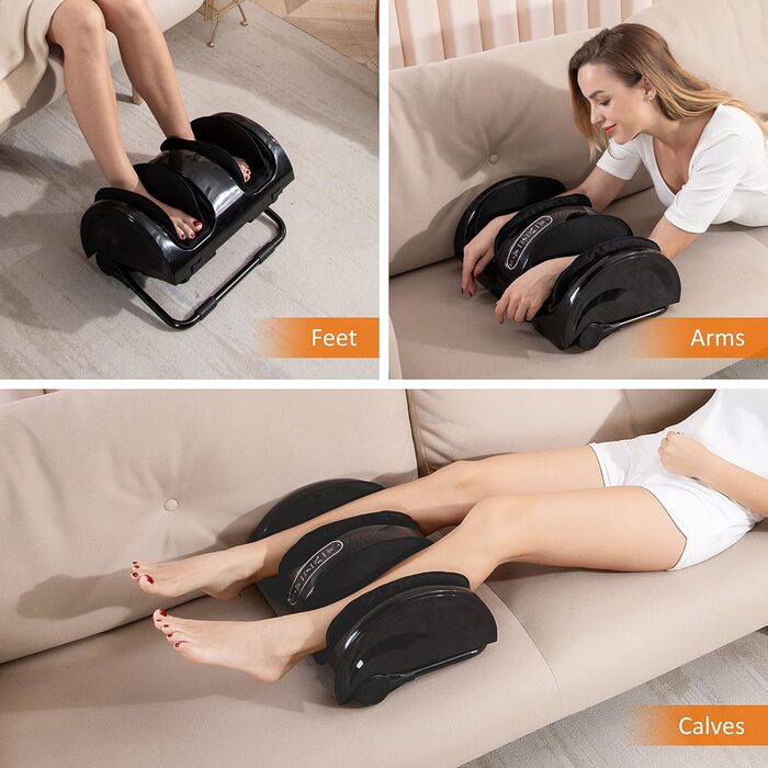 Електричний масажер для ніг Snailax Shiatsu з підігрівом, для ніг та литок, для розслаблення, XL