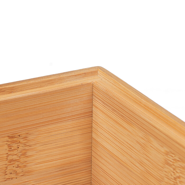 Relaxdays Bamboo Storage Box with 2 Compartments