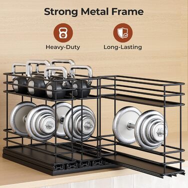 Організатор для спецій Orimade, висувна полиця для спецій, 3 шт. Чорний колір