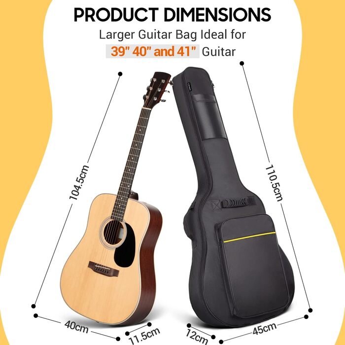 Чохол для акустичної гітари Cahaya Gig Bag: водонепроникний, з підкладкою, рюкзак для гітари 39/40/41 дюймів