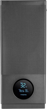 Корпус ПК Tacens SAGITTA20 з LED-дисплеєм, 3 вентилятори 120мм, скло, сітка, USB-C, чорний