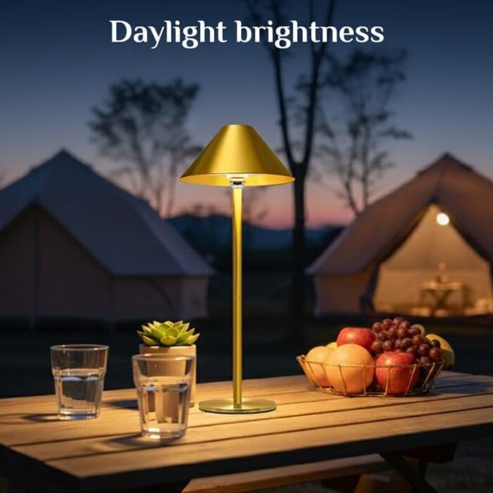 Світлодіодний настільний світильник Rosnek бездротовий, акумуляторний 4000 mAh, диммується, з магнітним кріпленням 360°, 3 режими освітлення, для дому та вулиці (Золотий, 2 шт)