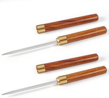 Ice Picks with Cover - 2 Pack Stainless Steel Ice Breakers, Non-Slip Wooden Handle, Ice Pick Tool, Easy to Grip, Ice Pick for Kitchen