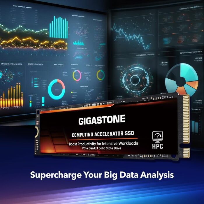 Gigastone M.2 SSD PCIe 4.0 Gen4 2TB (2x1TB) – Внутрішній SSD для ПК, Ноутбука, PS5, ігор, 5000 МБ/с