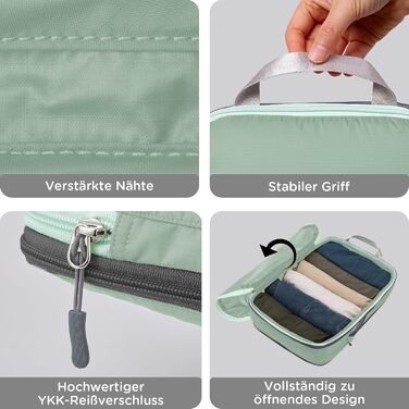 Органайзер для валізи Cipway Kompression Set (8 шт.) - набір кубів для пакування, зелений шалфей