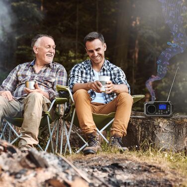 Портативне радіо Duronic SDAB1 на сонячній енергії з ручкою, DAB FM, LED-ліхтар, Powerbank 2000mAh, Bluetooth Speaker