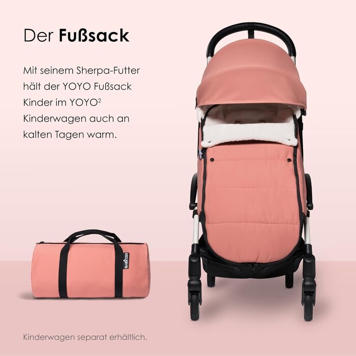 Дитячий зимовий конверт Babyzen YOYO Ginger з шерпою та флісовим капюшоном, зручний мішок для коляски, машинне прання, з сумкою для зберігання