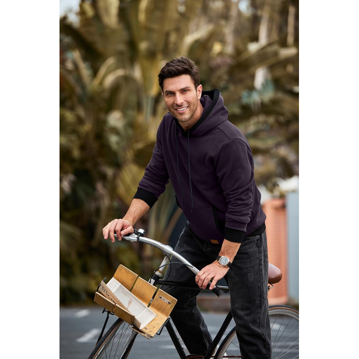 Світшот з капюшоном JMIERR для чоловіків, теплий, з кишенею, бавовна, колір зелений (L, фіолетовий)